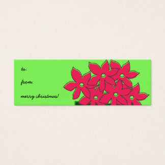 Poinsettia Gift Label Mini Visitekaartjes