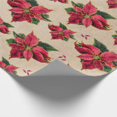 Poinsettia Gold-contouren Cadeaupapier (Hoek)