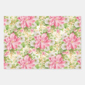 Poinsettia Gold Palm Tree Inpakpapier Vel (Voorkant 2)