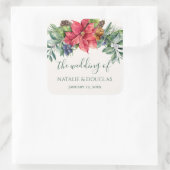 Poinsettia Greenery Foliage Wedding Sticker (Tas)
