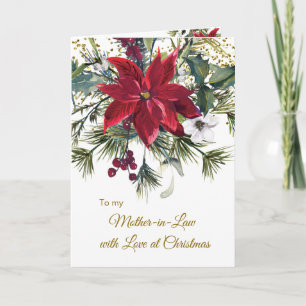 Poinsettia, heilige kerstmoeder feestdagen kaart