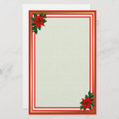 Poinsettia Holiday Briefpapier (Voorkant / Achterkant)