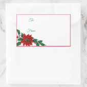 Poinsettia Holiday Kerst sticker Gift Labels (Tas)