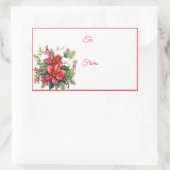 Poinsettia Holiday Kerst sticker Gift Labels (Tas)