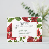 Poinsettia Holiday RSVP Wedding Response w/Meal (Staand voorkant)