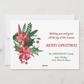 Poinsettia Holly Modèle photo de couronne de Noël (Dos)