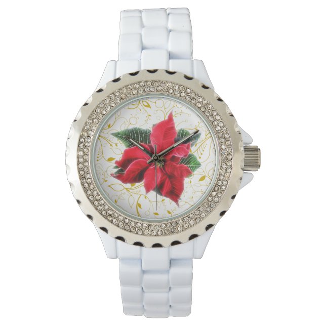 Poinsettia Horloge (Voorkant)