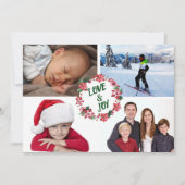 Poinsettia Hulst Kerstkrans Foto Sjabloon (Voorkant)