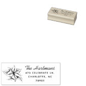 Poinsettia Imprint | Label retouradres Rubberstempel (Gestempeld)