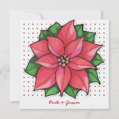 Poinsettia Joy dot top Faire-part de mariage (Dos)