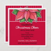 Poinsettia Joy Red Stripes Kaart (Voorkant / Achterkant)