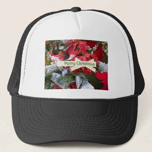 Poinsettia Joyeux Casquette de Noël (Devant)