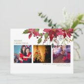 Poinsettia Joyeux Noël Elégante carte de Noël (Debout devant)
