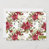 Poinsettia Joyeux Noël Elégante carte de Noël (Dos)