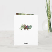 Poinsettia, kaarsen, dennenappels, klokken Poolse Feestdagen Kaart (Achterkant)