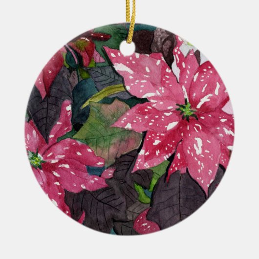 Poinsettia Keramisch Ornament (Voorkant)