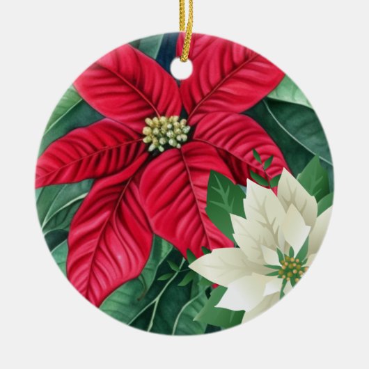 Poinsettia Keramisch Ornament (Voorkant)