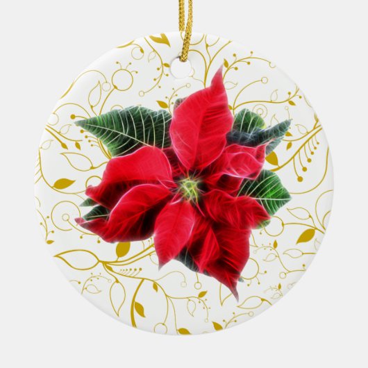 Poinsettia Keramisch Ornament (Voorkant)