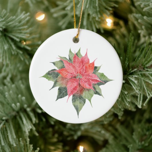  Poinsettia Keramisch Ornament (Boom)