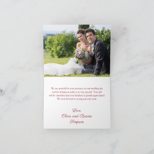 Poinsettia Kerst Bloemen Dank u kaart (Binnen)