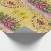 Poinsettia Kerst kaarsen inpakpapier (Hoek)