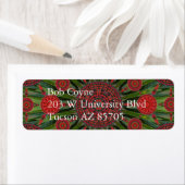 Poinsettia Kerst Mandala Array Mailing Label (Insitu)
