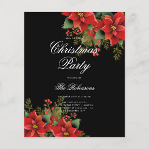 Poinsettia Kerst Vakantie Uitnodigen Programma & M Flyer
