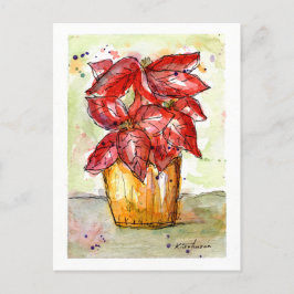 Poinsettia-kerstBriefkaart Feestdagenkaart