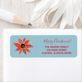 Poinsettia Kerstfeestdag — Retouradres Etiket (Insitu)