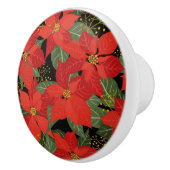 Poinsettia KerstFloral Keramische Knop (Rechts)