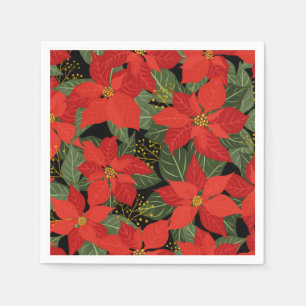 Poinsettia KerstFloral Servet