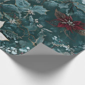 Poinsettia kerstinpakpapier cadeaupapier (Hoek)