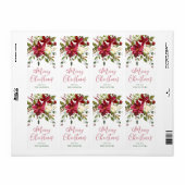 Poinsettia Kerstmis Gepersonaliseerd Etiket (Full Sheet)