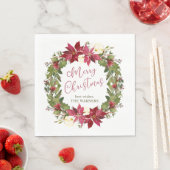 Poinsettia Kerstmis - Gepersonaliseerd Servet (Insitu)