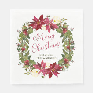 Poinsettia Kerstmis - Gepersonaliseerd Servet