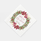 Poinsettia Kerstmis - Gepersonaliseerd Servet (Hoek)
