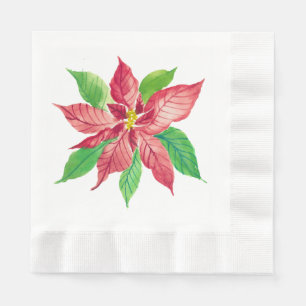 Poinsettia kerstpapier Napkins Servet