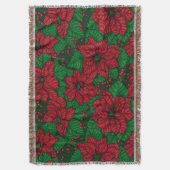 Poinsettia, kerstpatroon deken (Voorkant Verticaal)