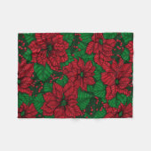 Poinsettia, kerstpatroon fleece deken (Voorkant (Horizontaal))
