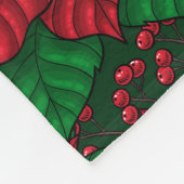 Poinsettia, kerstpatroon fleece deken (Hoek)
