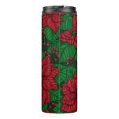 Poinsettia, kerstpatroon thermosbeker (Achterkant)