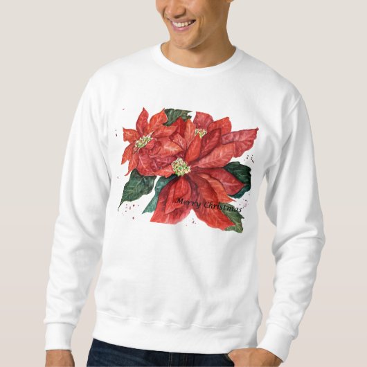 Poinsettia kerstshirt trui (Voorkant)