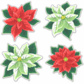 Poinsettia kerstventilator  Floral Pattern Sticker (Voorkant)