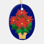 Poinsettia kerstversiering keramisch ornament (Achterkant)