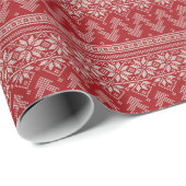 Poinsettia Knit Pattern Cadeaupapier (Rol Hoek)