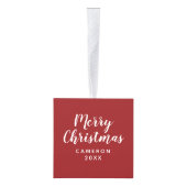 Poinsettia Knit Pattern Kubus Ornament (Rechts)