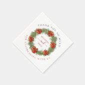 Poinsettia krans dank u Kerstmis bruiloft Servet (Hoek)