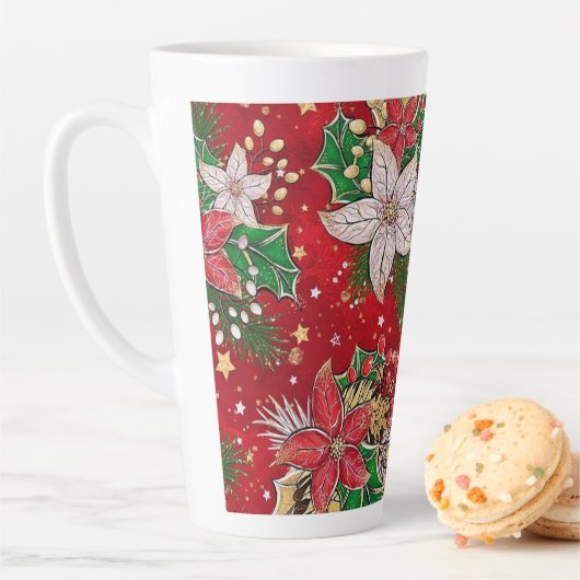 Poinsettia Latte Mug de Noël Classique ! (En situation)