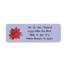Poinsettia Long Address Label - Lavender aanpassen
