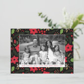 Poinsettia Magic Rouge Noël Carte photo de Noël (Debout devant)